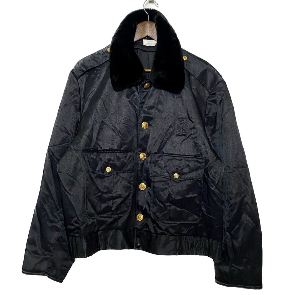 Vintage Bomber Jacket Men Navy Blue 44R XL Horace Small Tuffy Jac Military